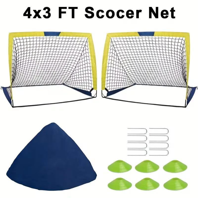 4'x 3' Portable Soccer Goals ,2 Set Soccer Goal,for Backyard or Indoor Pop Up Soccer Net
