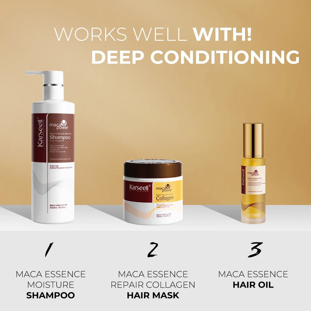 Karseell Collagen Hair Mask Shampoo and Argan Oil Repair Set
