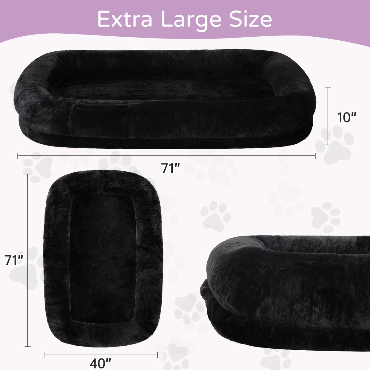 Orthopedic Human Dog Bed for Adults with Removable Cover