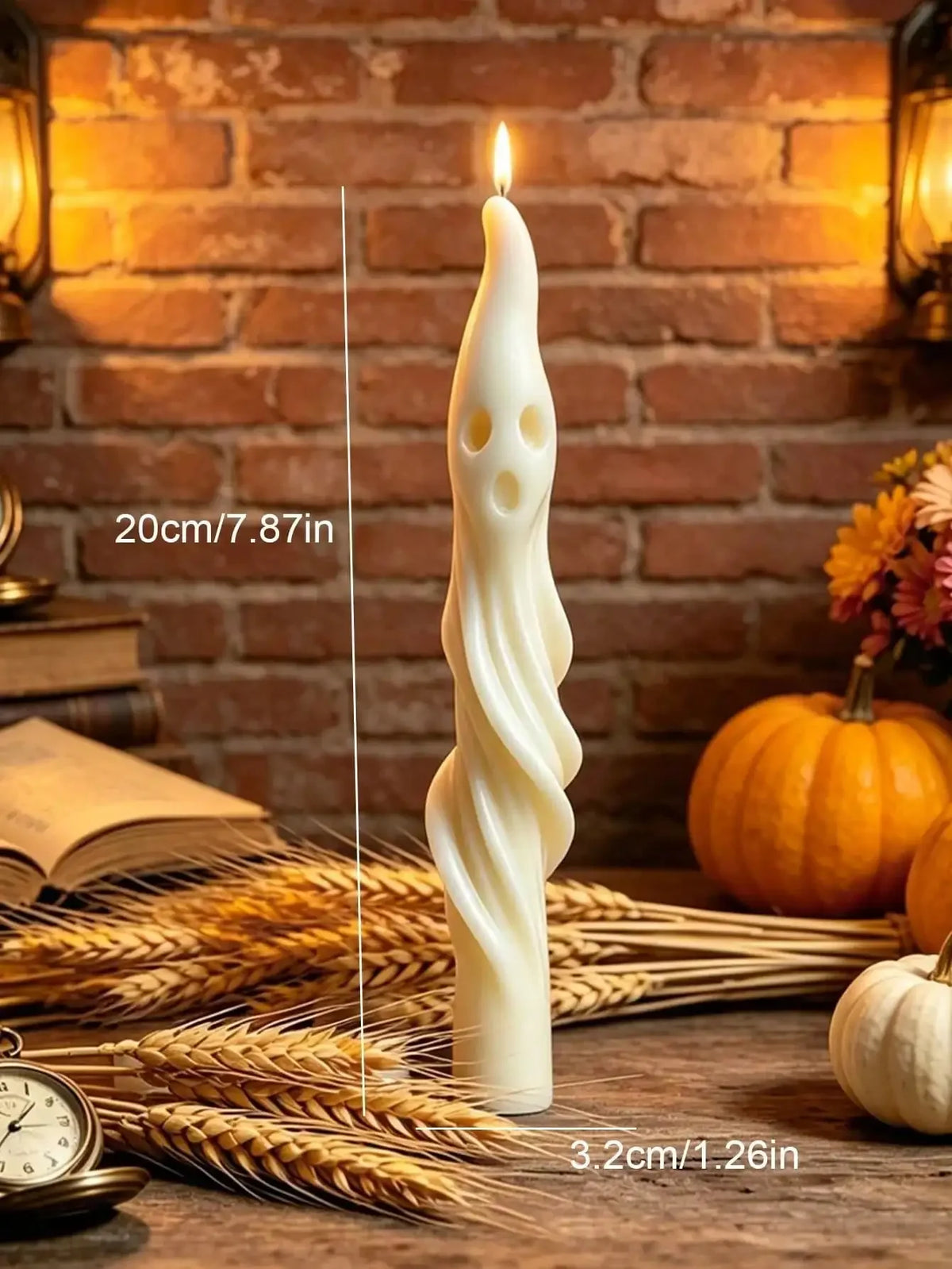 Twisted Spiral Taper Candle, Gothic Sculptural Design For Home Decor
