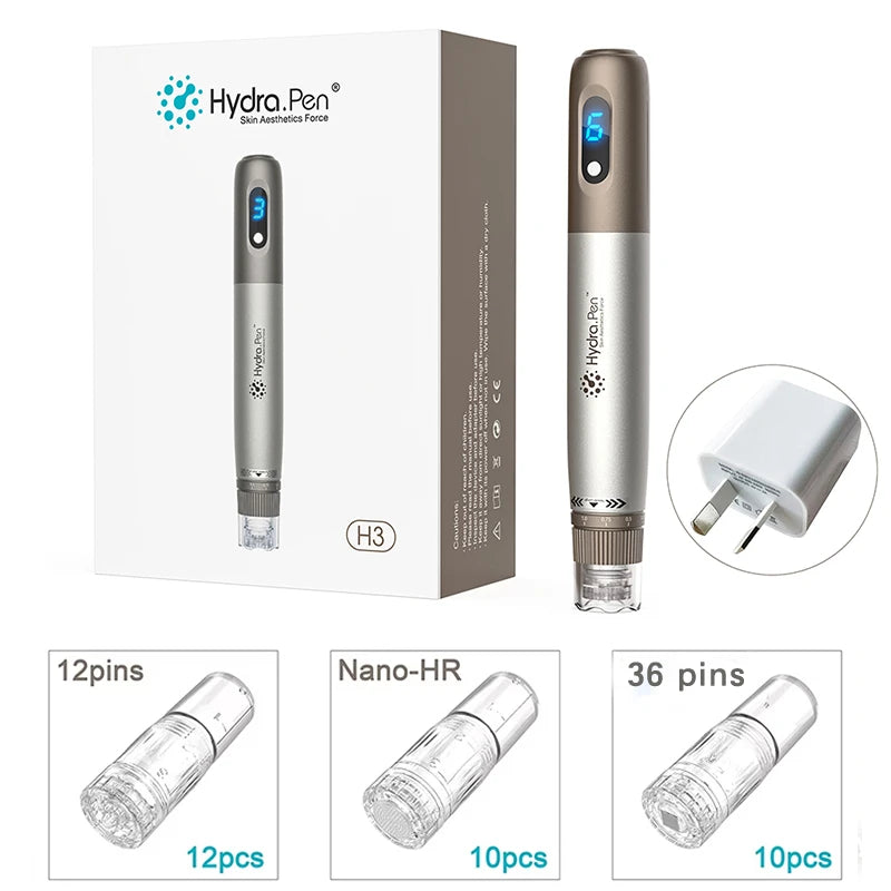 H3 Hydra Pen Microneedling Device With Replacement Needle Cartridges