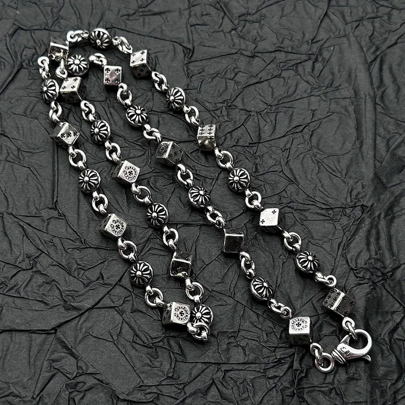 Layered Silver Sweater Chain Necklace With Lobster Clasp