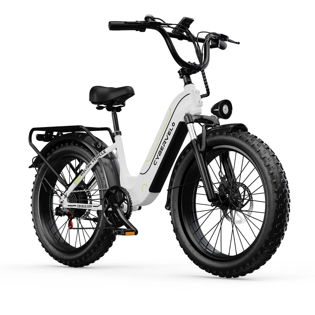 Cybervelo 26' Electric Bike Fat Tire 1000W Peak 48V 25Ah Long-lasting Removable Battery 7-Speed City Commute All-terrain E-Bike Adults EK10