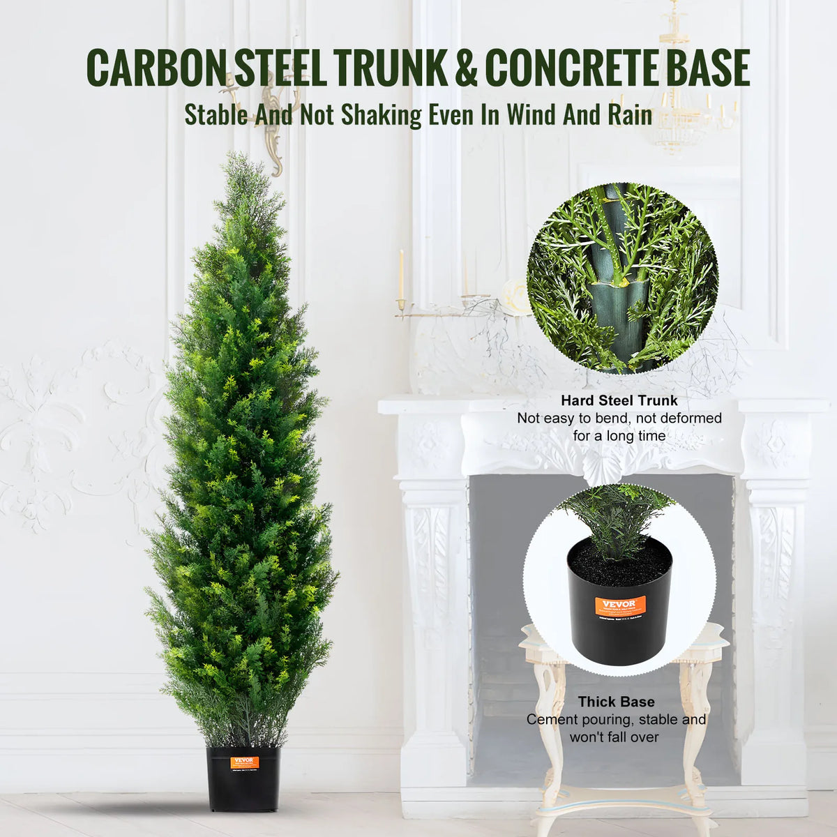 SucceBuy Artificial Cedar Topiary Trees for Indoor Outdoor Decor