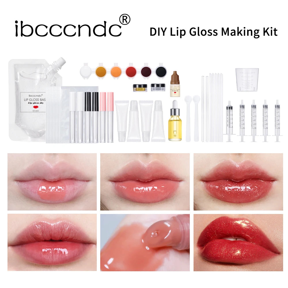 ibcccndc DIY Lip Gloss Making Kit With Nourishing Cosmetic Base