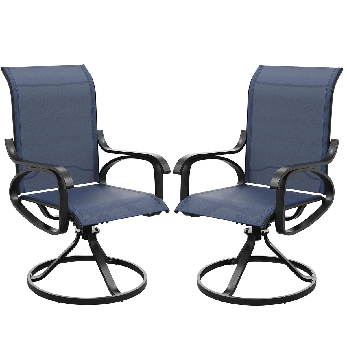 Patio Swivel Rocker Chairs Set of 2, Outdoor Dining Chairs Garden Chairs for Backyard Porch Deck