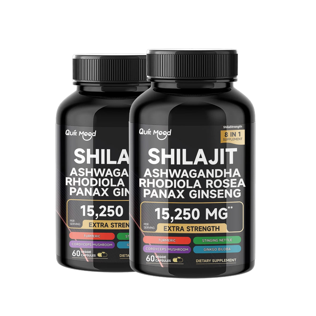 Shilajit 9000 Panax Ginseng 1500MG Ashwagandha 2000MG Rhodiola Rosea 1000MG, Turmeric 500MG, Gingko Biloba 500MG, Stinging Nettl