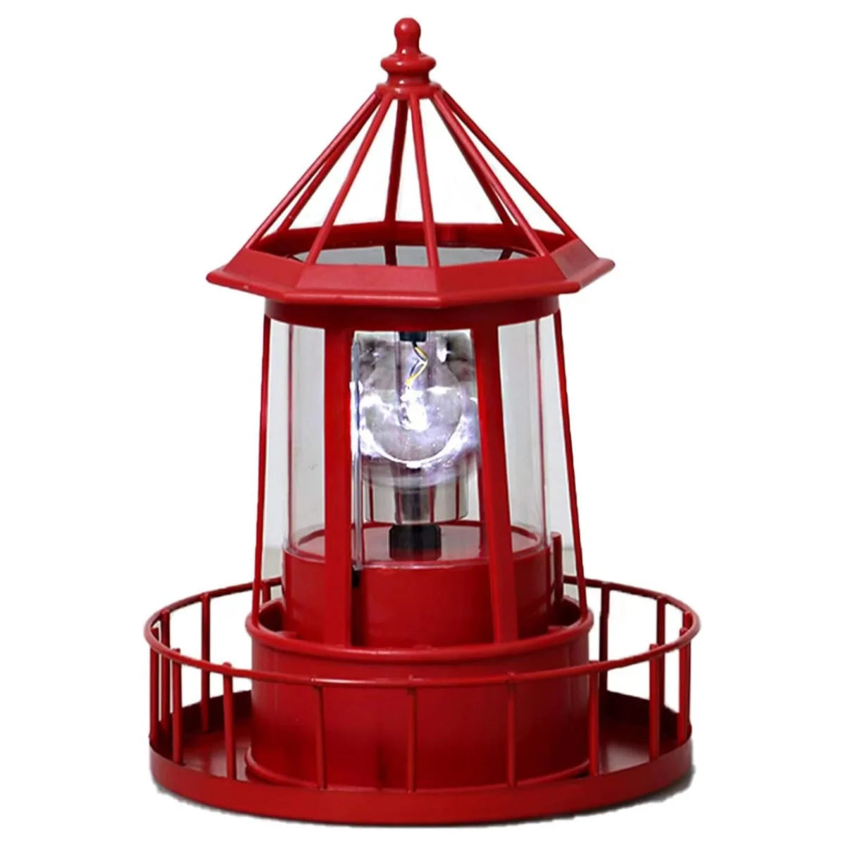 Outdoor Garden Solar Statue Decor Light, Solar Lighthouse Rotating Statue Light, Outdoor Garden Landscape Solar Beacon Tower Rotating Light, for Outdoor Patio Garden Pathway Home Decor