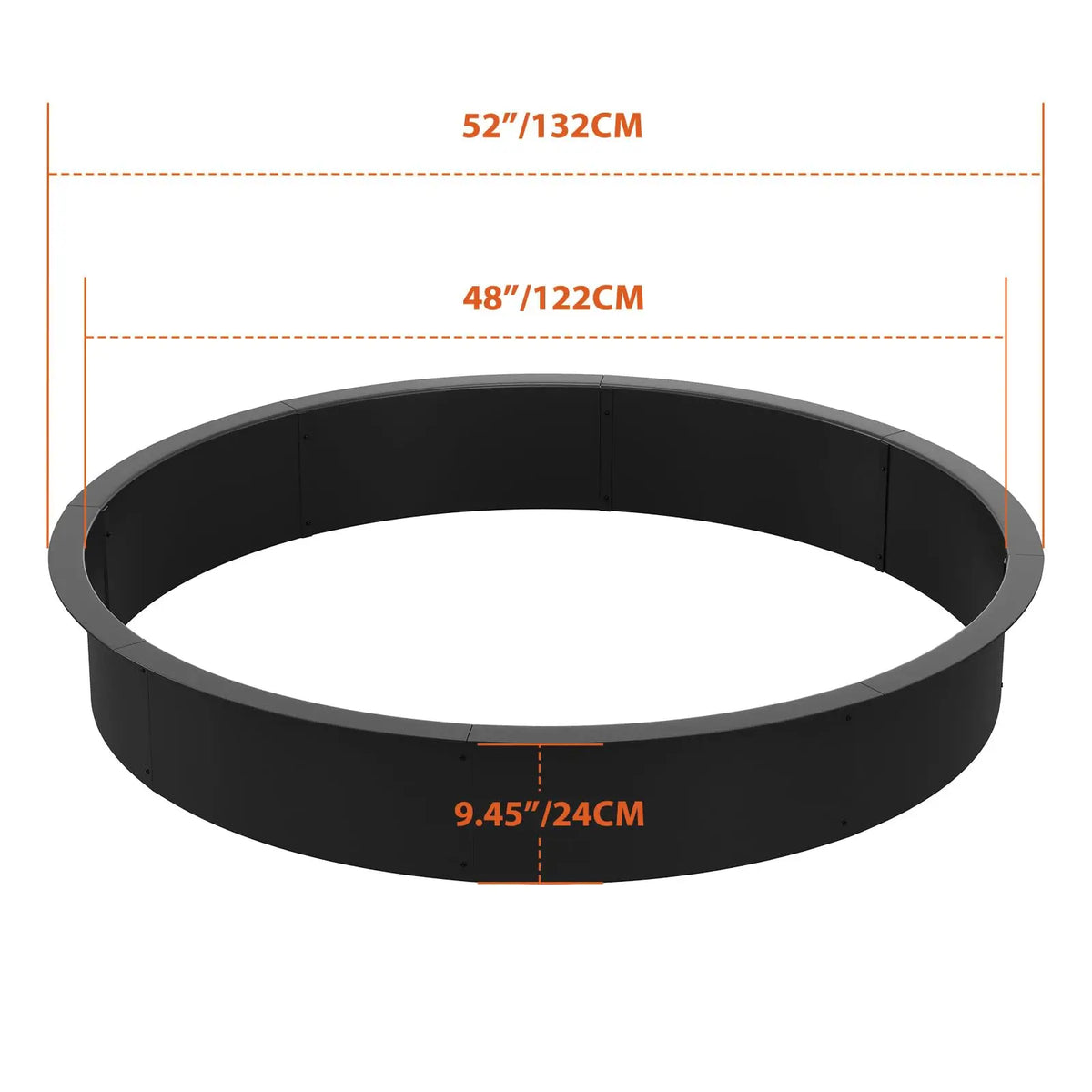 48" / 60" Inner Smokeless Fire Pit Ring for Outdoor, Heavy-Duty Steel Insert Large Round Fire Pit, Outdoor Fireplace Bonfire Pit for Backyard Camping