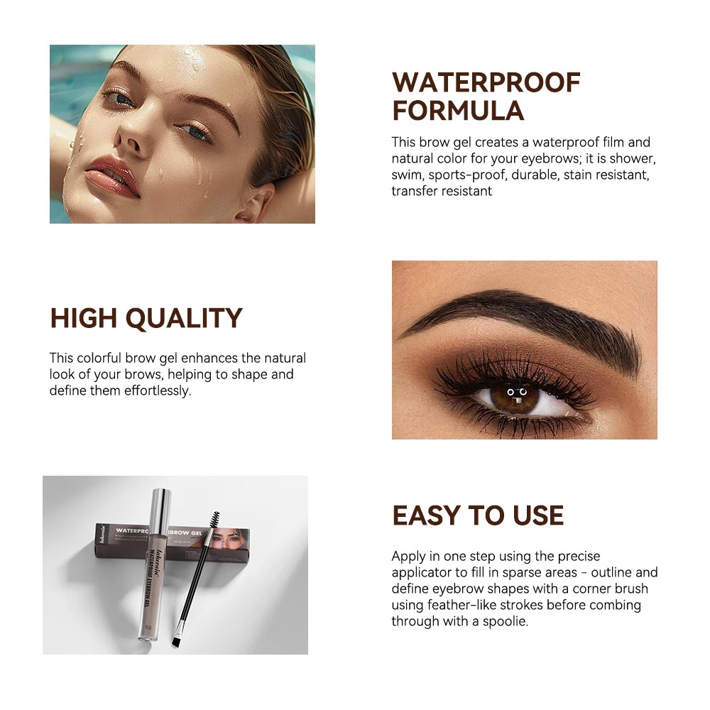 Lakerain Waterproof Long Lasting Eyebrow Gel For Smudge Resistant Wear