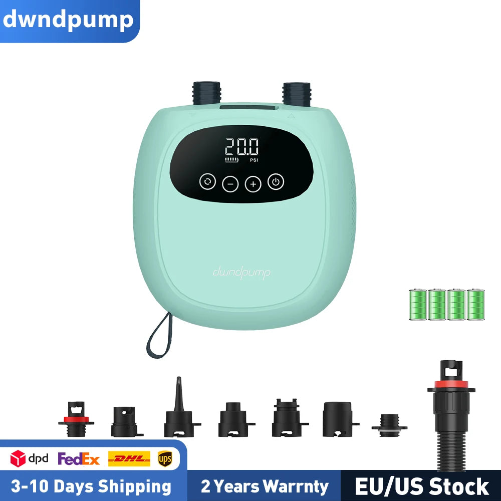 Dwndpump Electric SUP Air Pump With Battery Inflation And Deflation