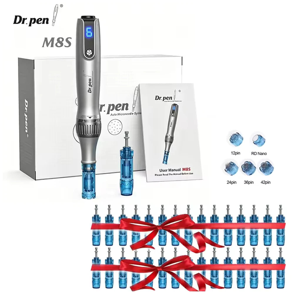 M8S Dr Pen Microneedling Derma Pen With 12 Needle Cartridges