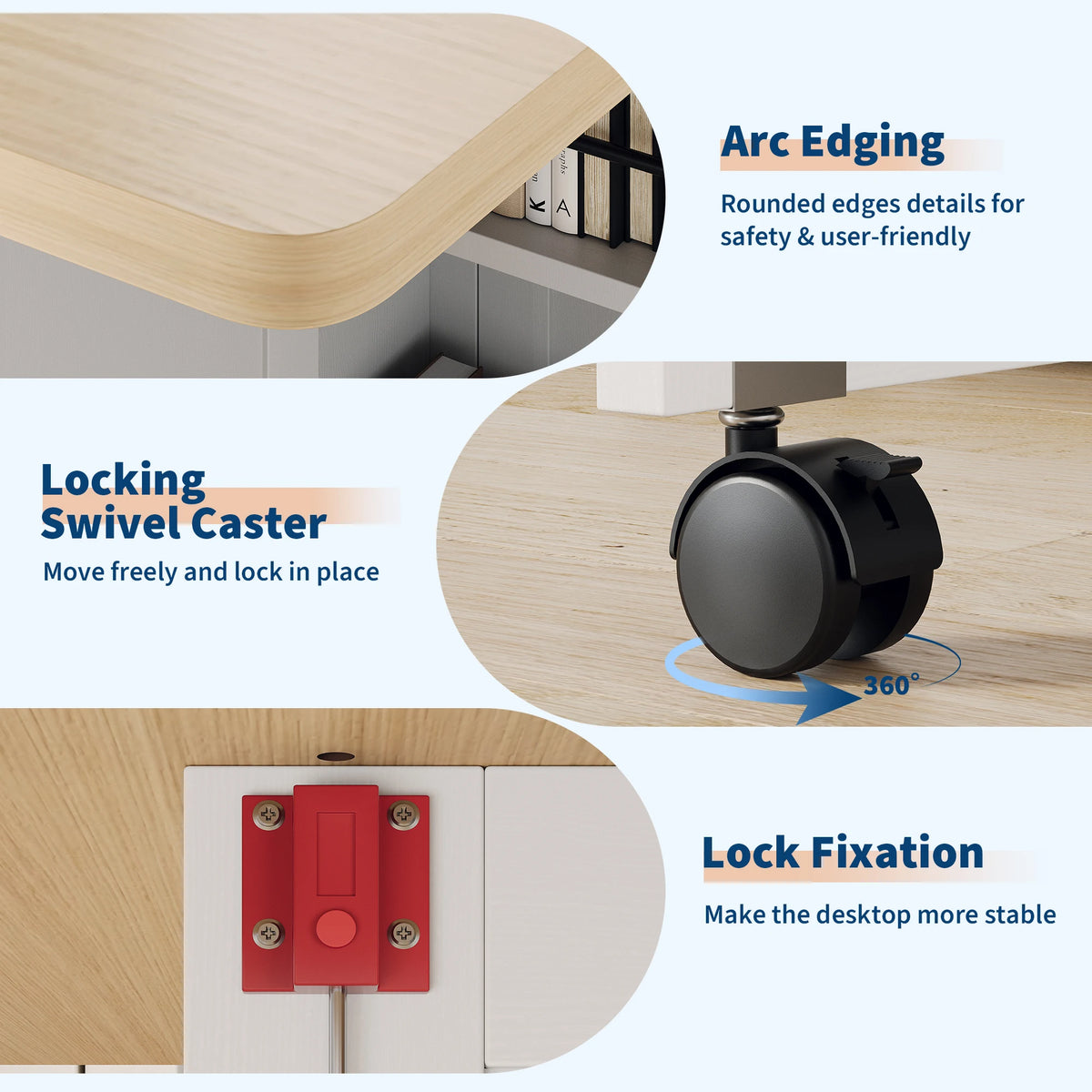 HiMISS Folding Dining Table With Storage Drawer And Shelves