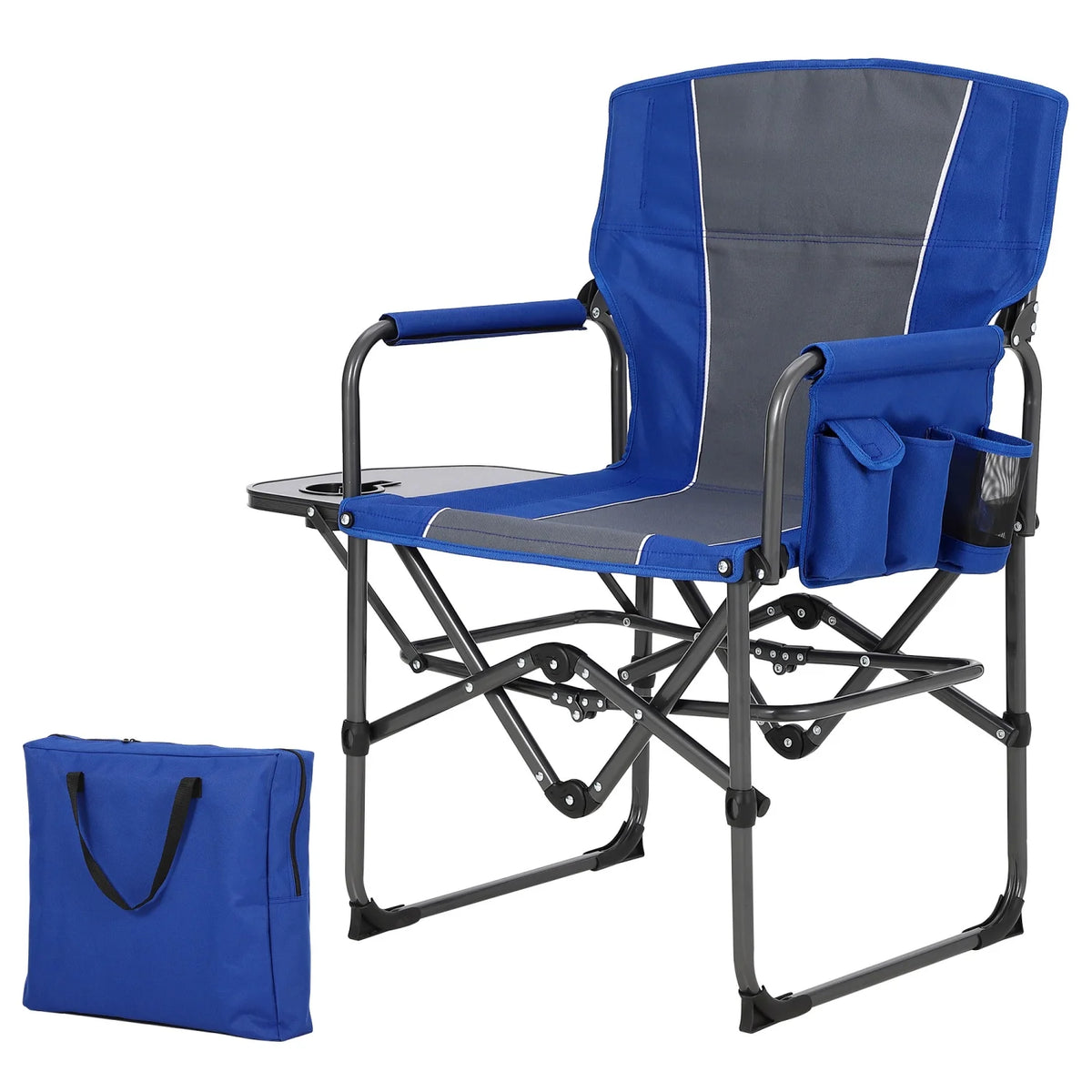 HiMISS Heavy Duty Folding Directors Chair With Side Table