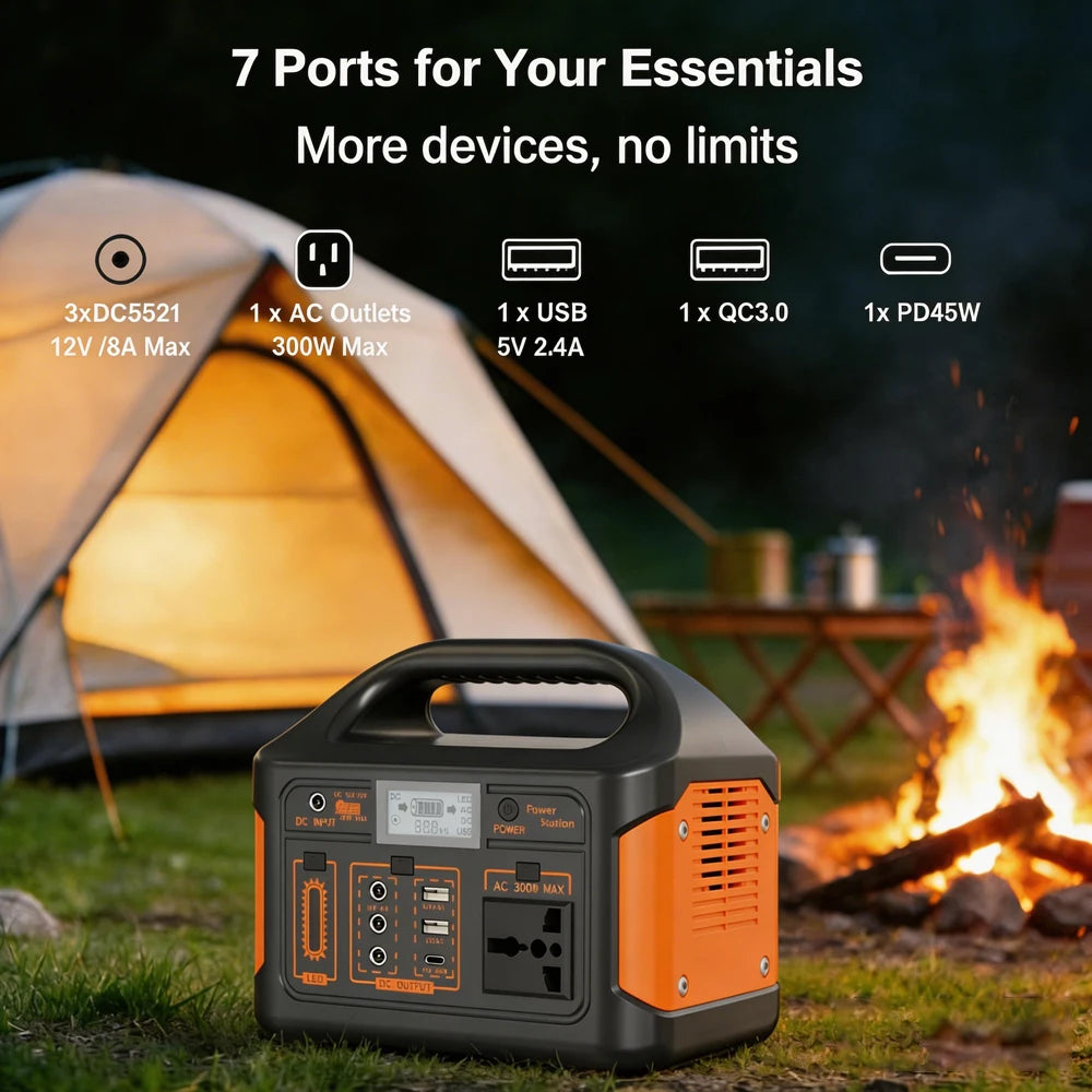 GaiaRay Portable Power Station With LiFePO4 Battery Emergency Backup