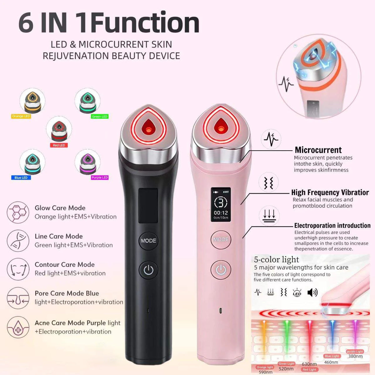 Age-R Booster Facial Skin Care Device for Home Beauty Treatments