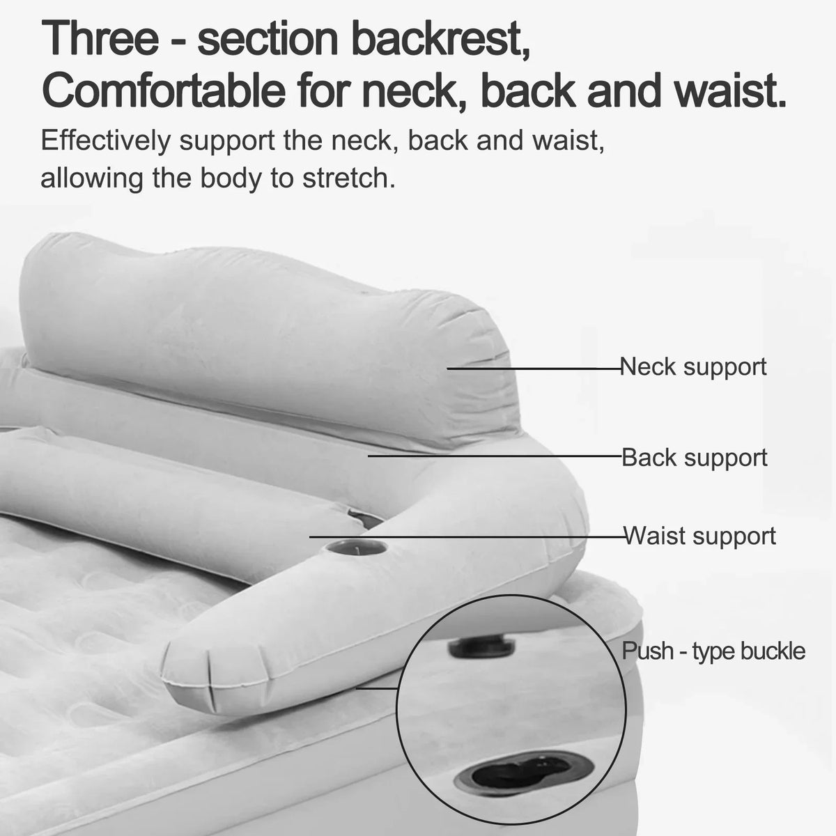 2 Person Built-In Pump Camping Mattress PVC Automatic Inflatable Increased Height Thickened Indoor Outdoor Lazy Sleeping Mat Bed