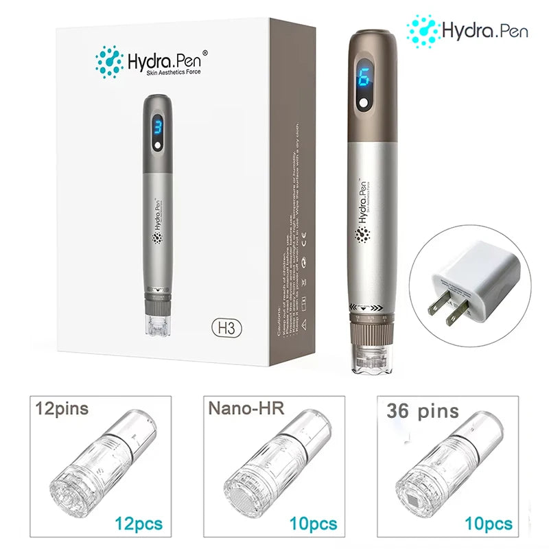 H3 Hydra Pen Microneedling Device With Replacement Needle Cartridges