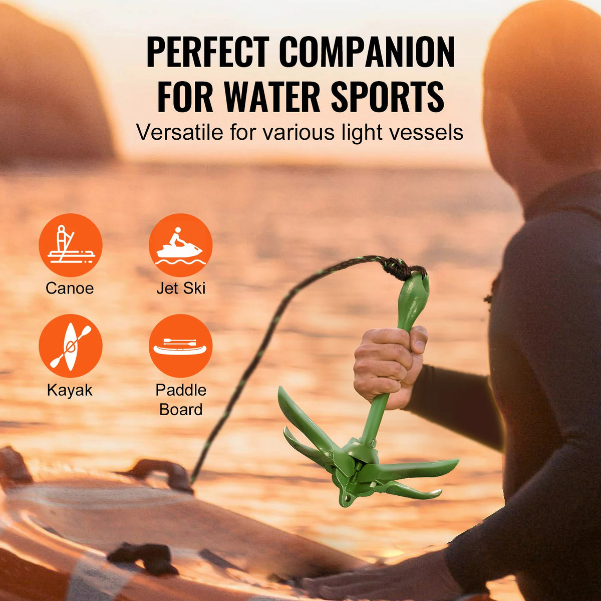 SucceBuy Kayak Anchor Kit With Folding Anchor And Storage Bag
