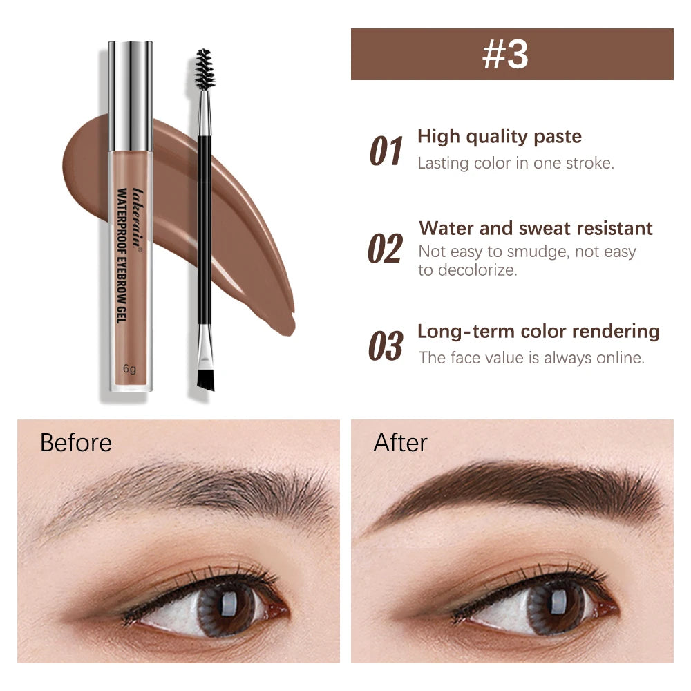 Lakerain Waterproof Long Lasting Eyebrow Gel For Smudge Resistant Wear