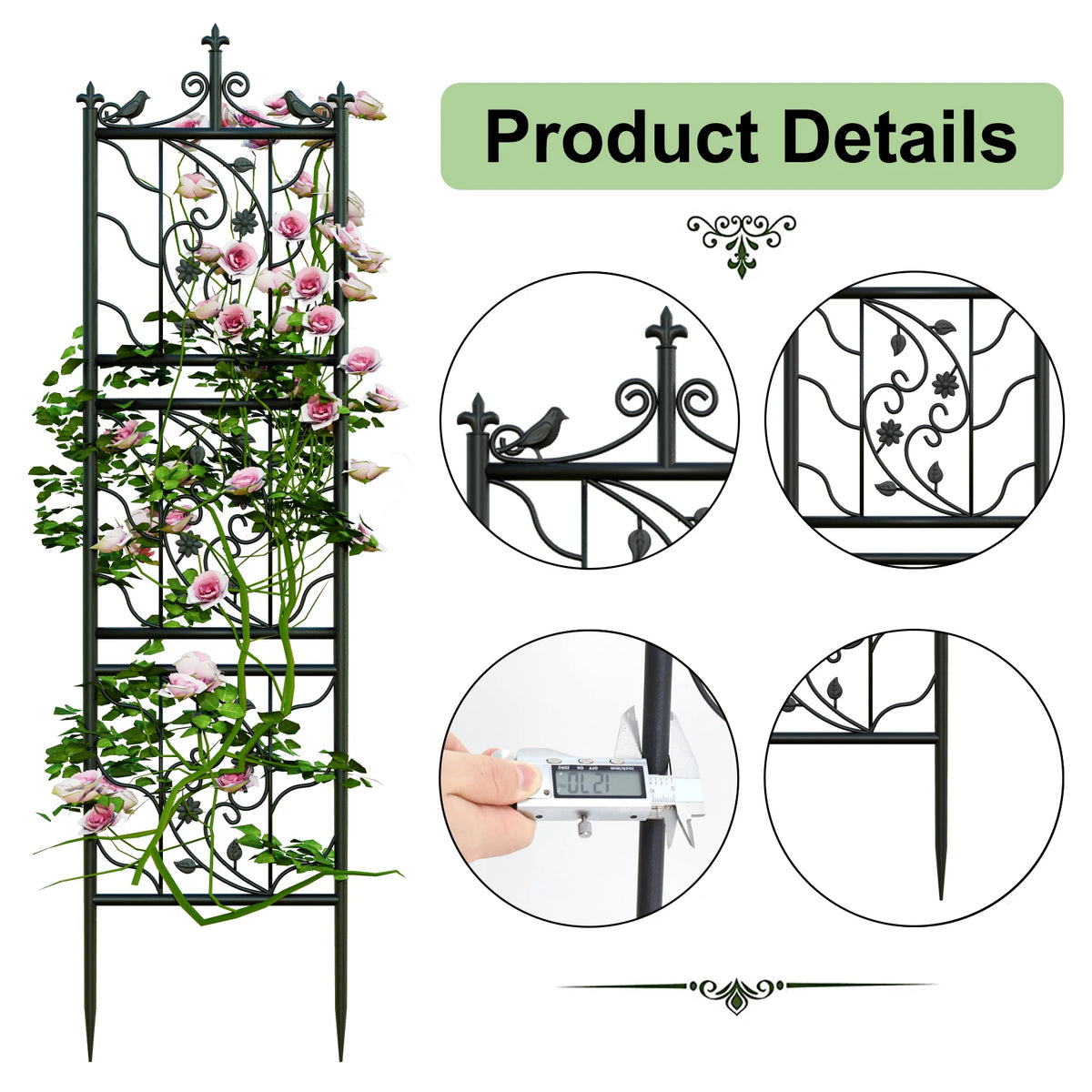 Metal Garden Trellis Panels for Climbing Plants and Outdoor Fences