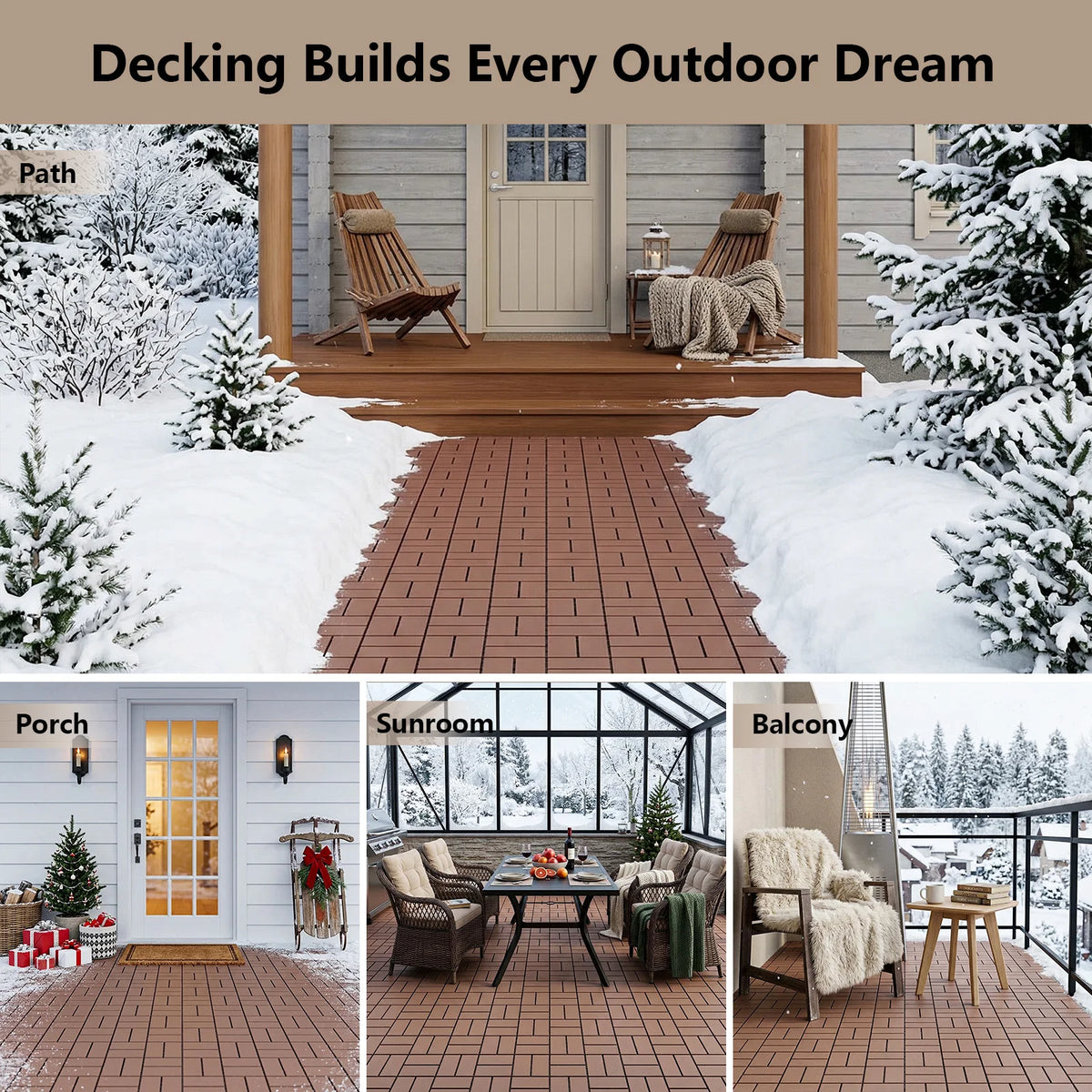 Interlocking Outdoor Deck Tiles For Patios, Balconies, And Poolside