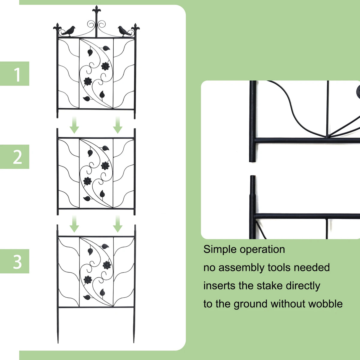 Metal Garden Trellis Panels for Climbing Plants and Outdoor Fences