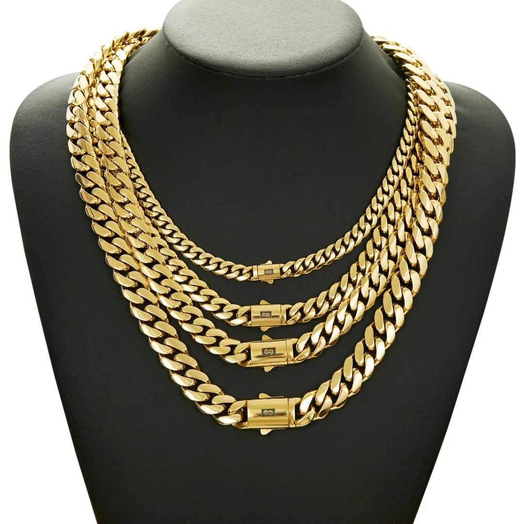Stainless Steel Cuban Miami Link Chain Necklace for Unisex 316L