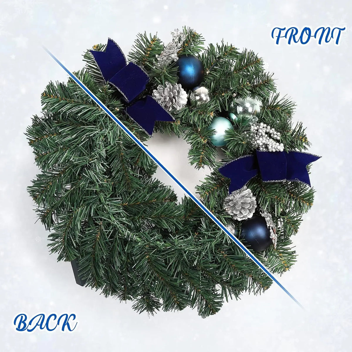 Artificial Christmas Wreath With LED Lights For Holiday Home Decor