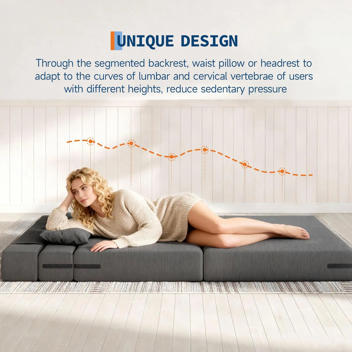 HiMISS 4-in-1 Convertible Folding Sofa Bed With Pillow