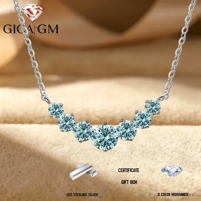Moissanite Necklace in 925 Sterling Silver for Elegant Gifting