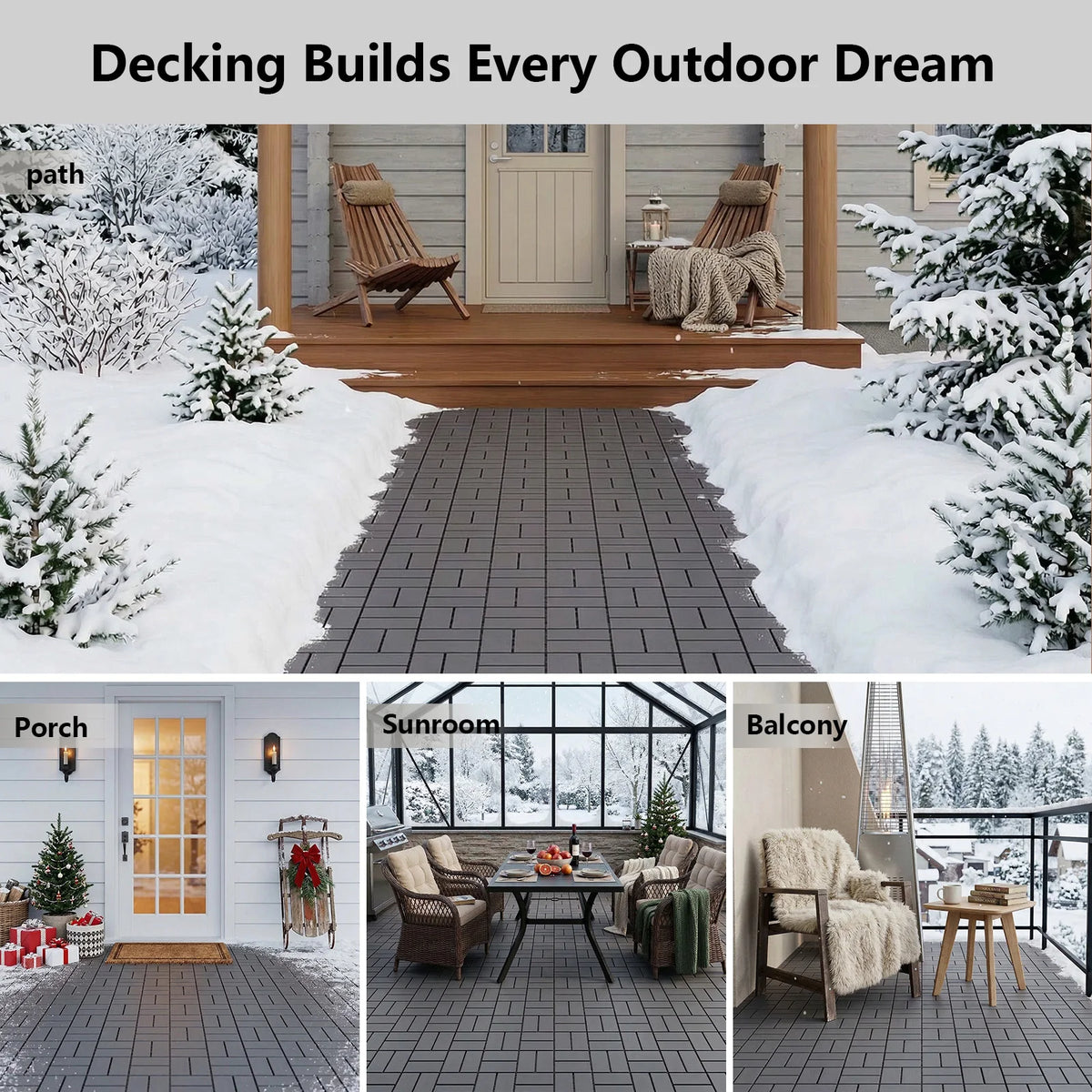 Interlocking Outdoor Deck Tiles For Patios, Balconies, And Poolside