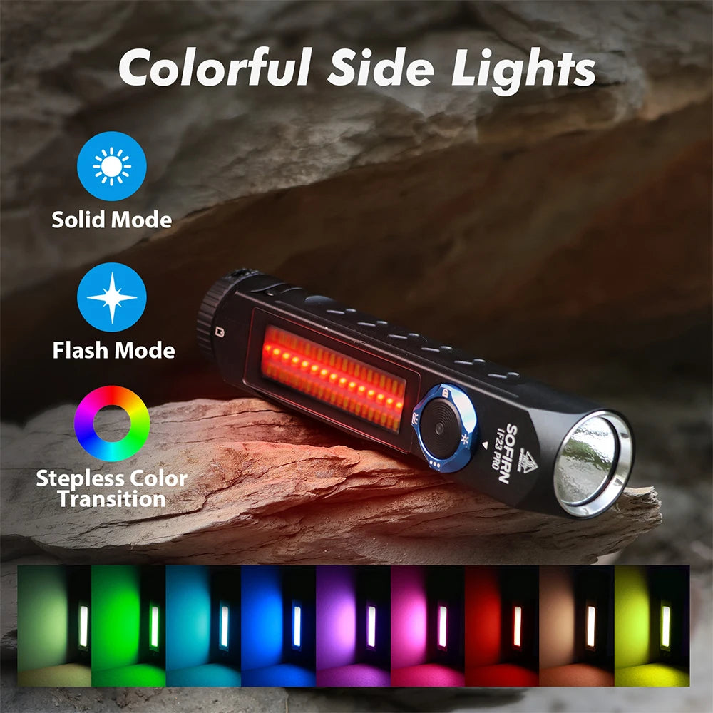 Sofirn IF23 PRO RGB Light 5000lm XHP70B Powerful LED Flashlight 21700 5V 3A USB C Rechargeable Torch with Magnetic