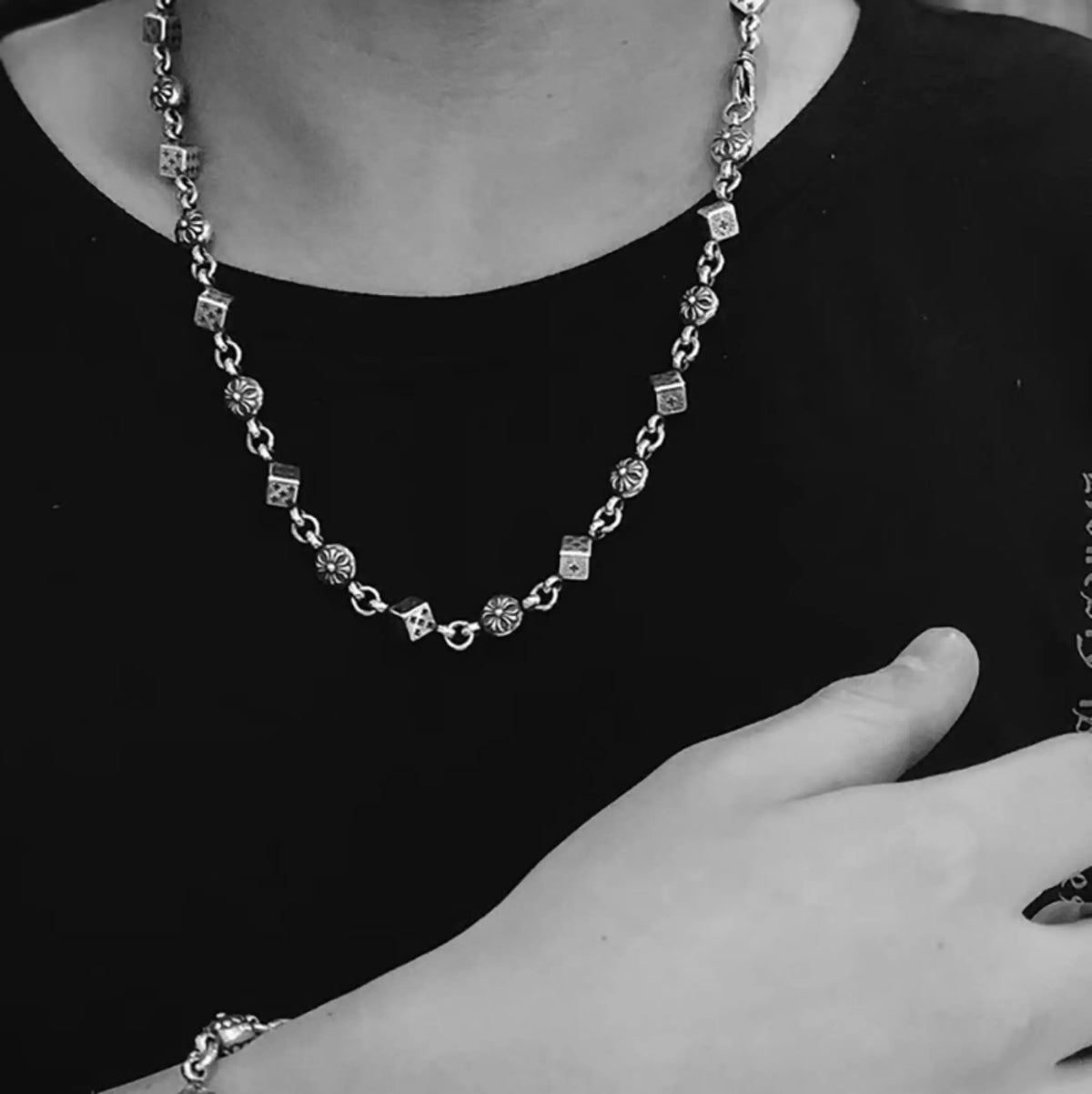 Layered Silver Sweater Chain Necklace With Lobster Clasp