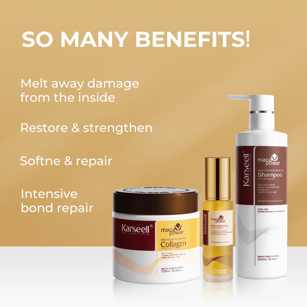 Karseell Collagen Hair Mask Shampoo and Argan Oil Repair Set