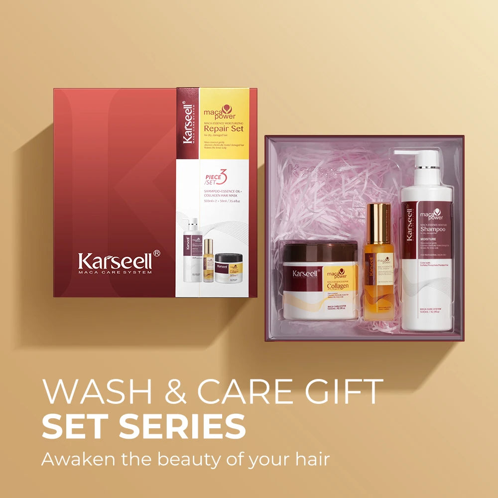Karseell Collagen Hair Mask Shampoo and Argan Oil Repair Set