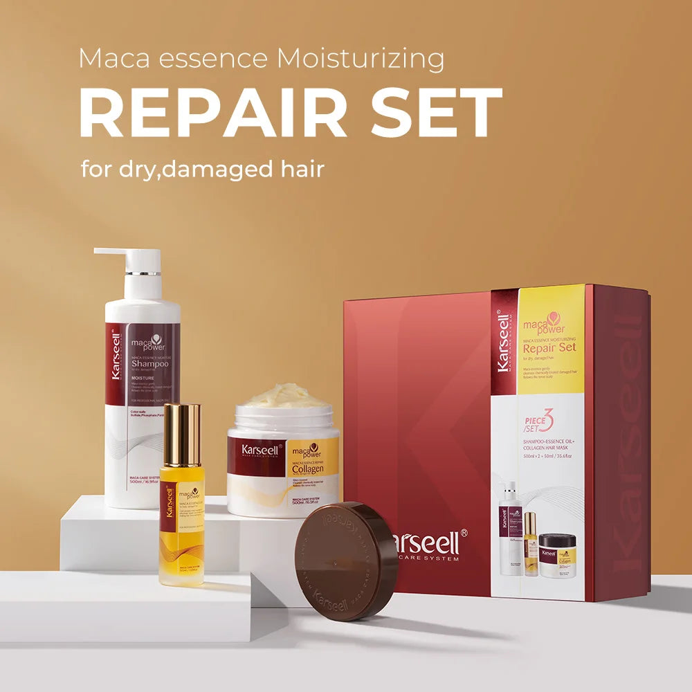 Karseell Collagen Hair Mask Shampoo and Argan Oil Repair Set