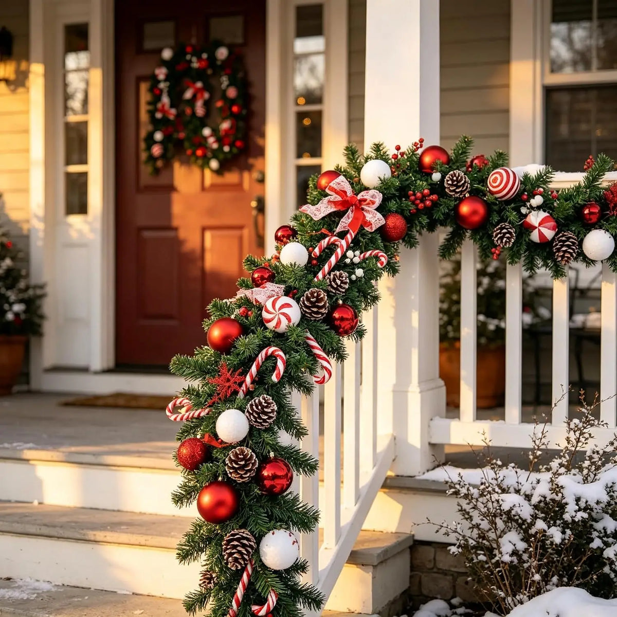 Artificial Christmas Garland With Pinecones And Berries For Holiday Decor