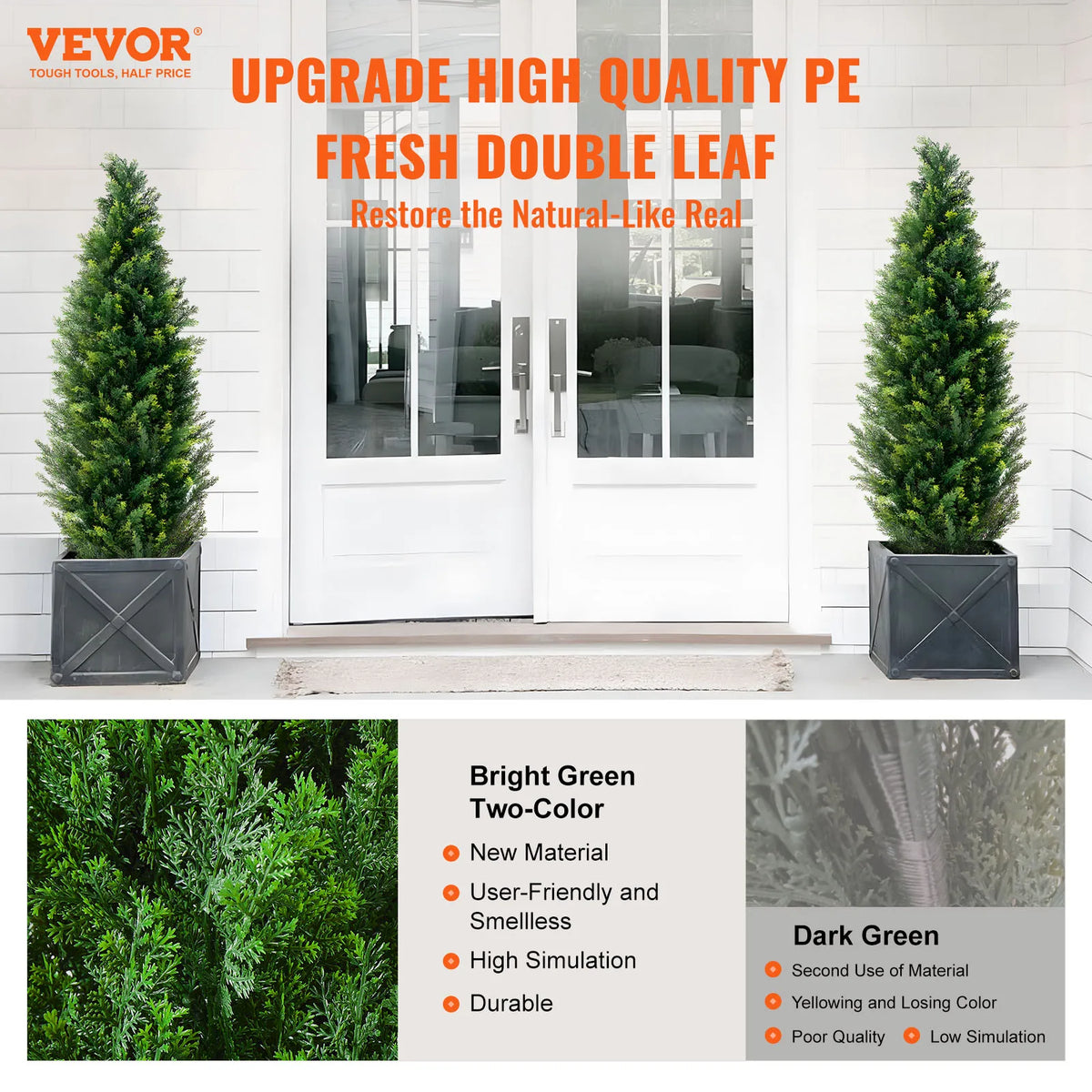 SucceBuy Artificial Cedar Topiary Trees for Indoor Outdoor Decor
