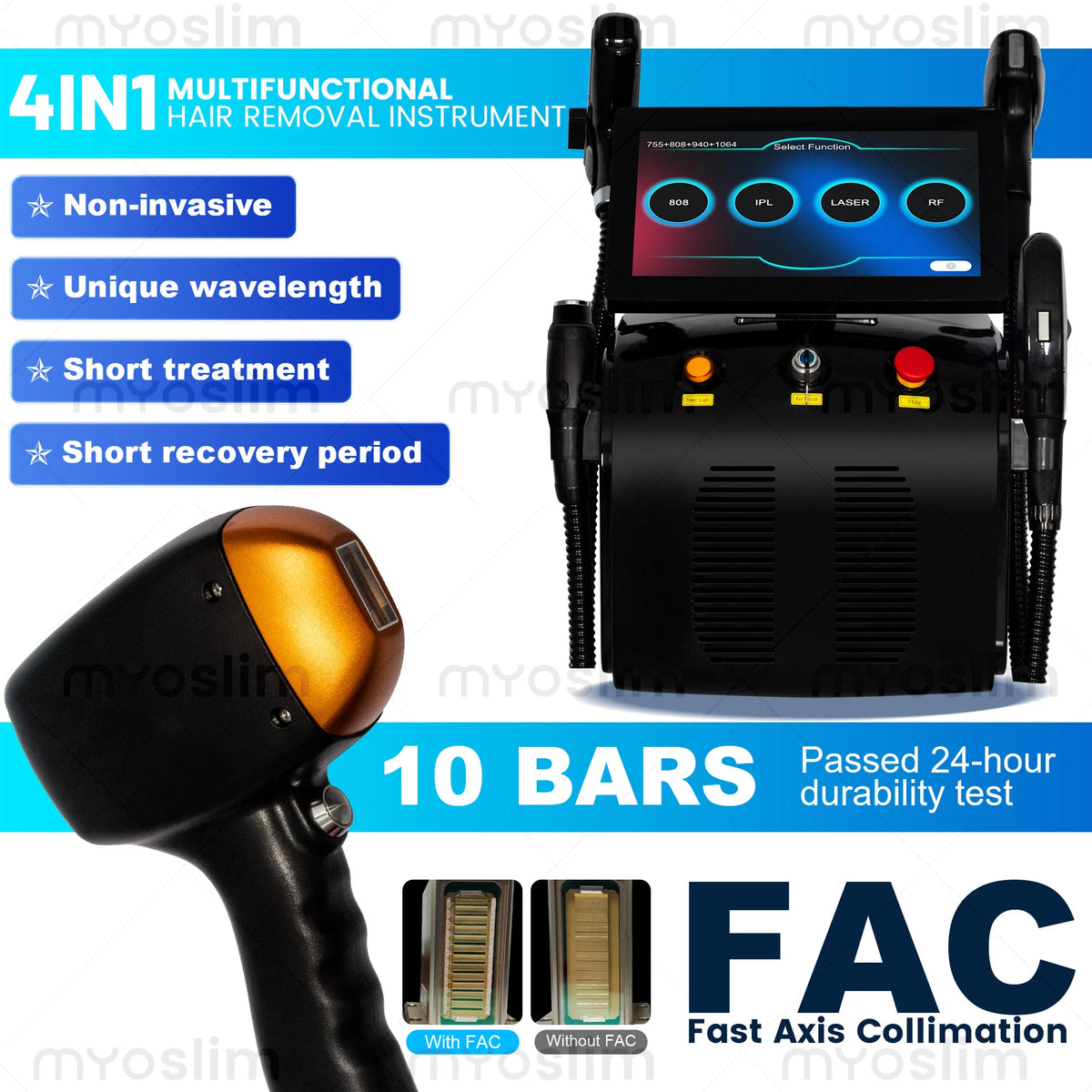 4 in 1 5000W Multifunctional Beauty Machine Diode Laser Pico DPL RF Skin Rejuvenation Hair Removal Tattoo Removal Equipmen