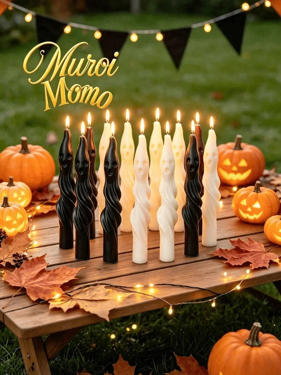 Twisted Spiral Taper Candle, Gothic Sculptural Design For Home Decor