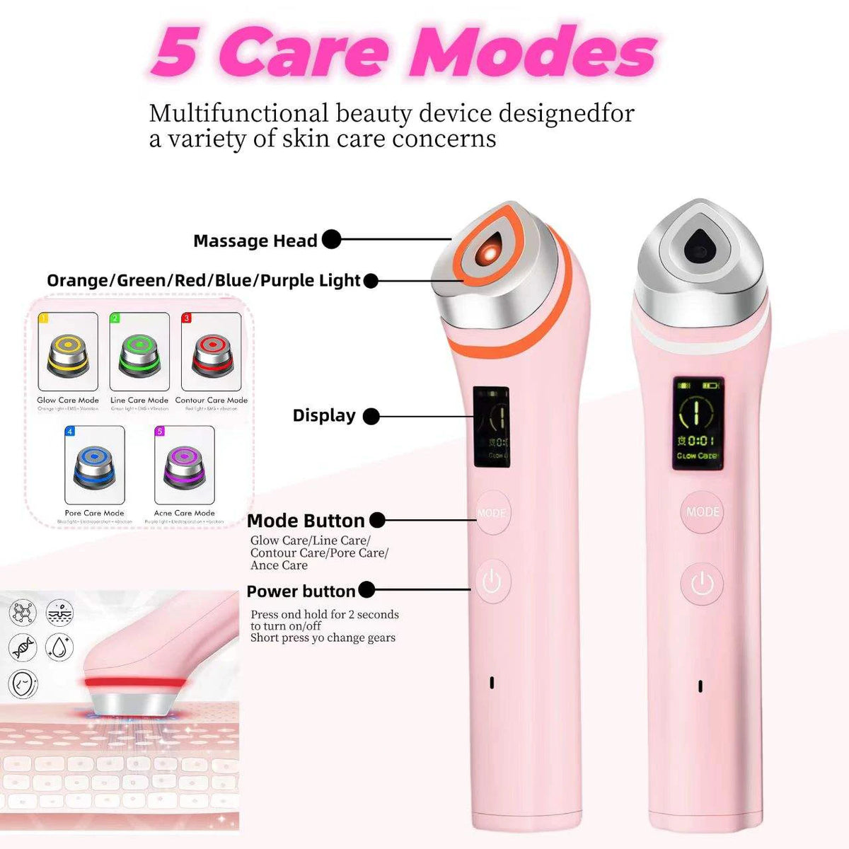 Age-R Booster Facial Skin Care Device for Home Beauty Treatments