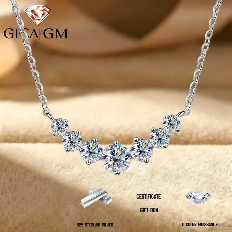 Moissanite Necklace in 925 Sterling Silver for Elegant Gifting