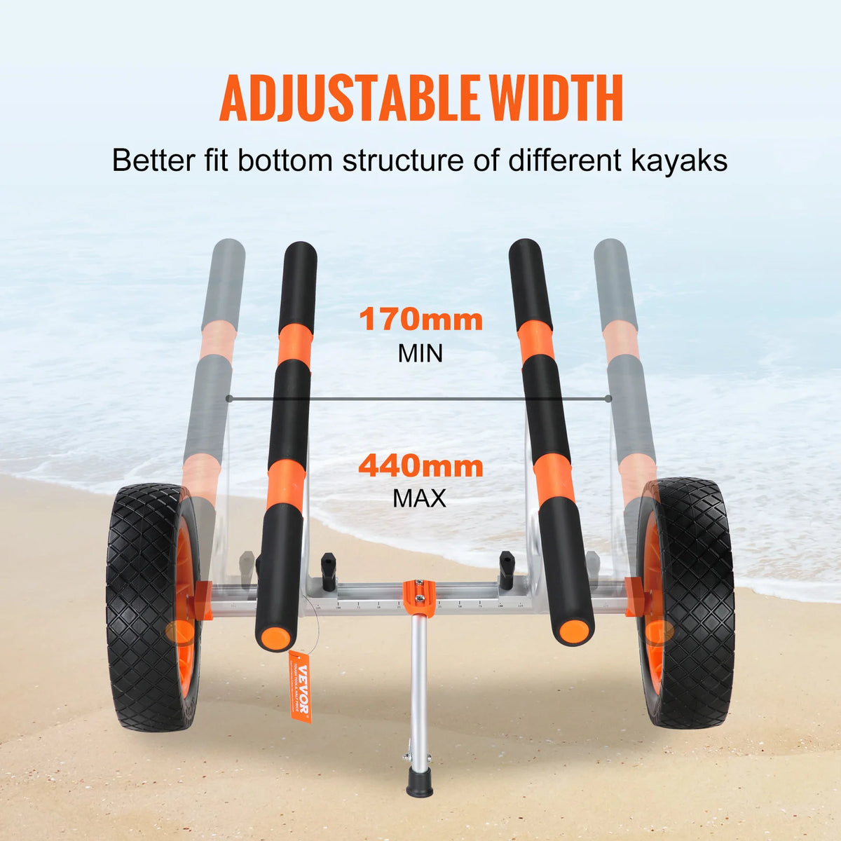 SucceBuy Detachable Kayak Cart With Adjustable Width For Canoes