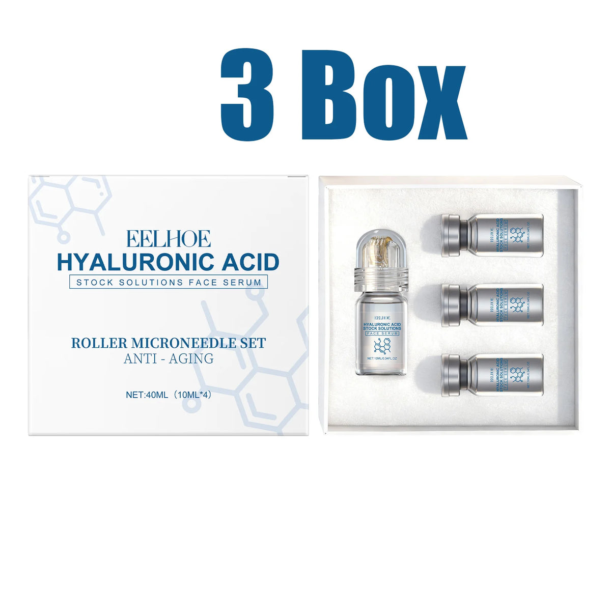 Eelhoe Hyaluronic Acid Serum With Microneedle Roller Set