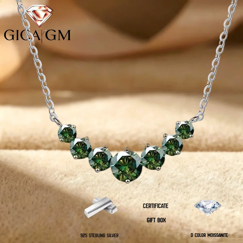 Moissanite Necklace in 925 Sterling Silver for Elegant Gifting