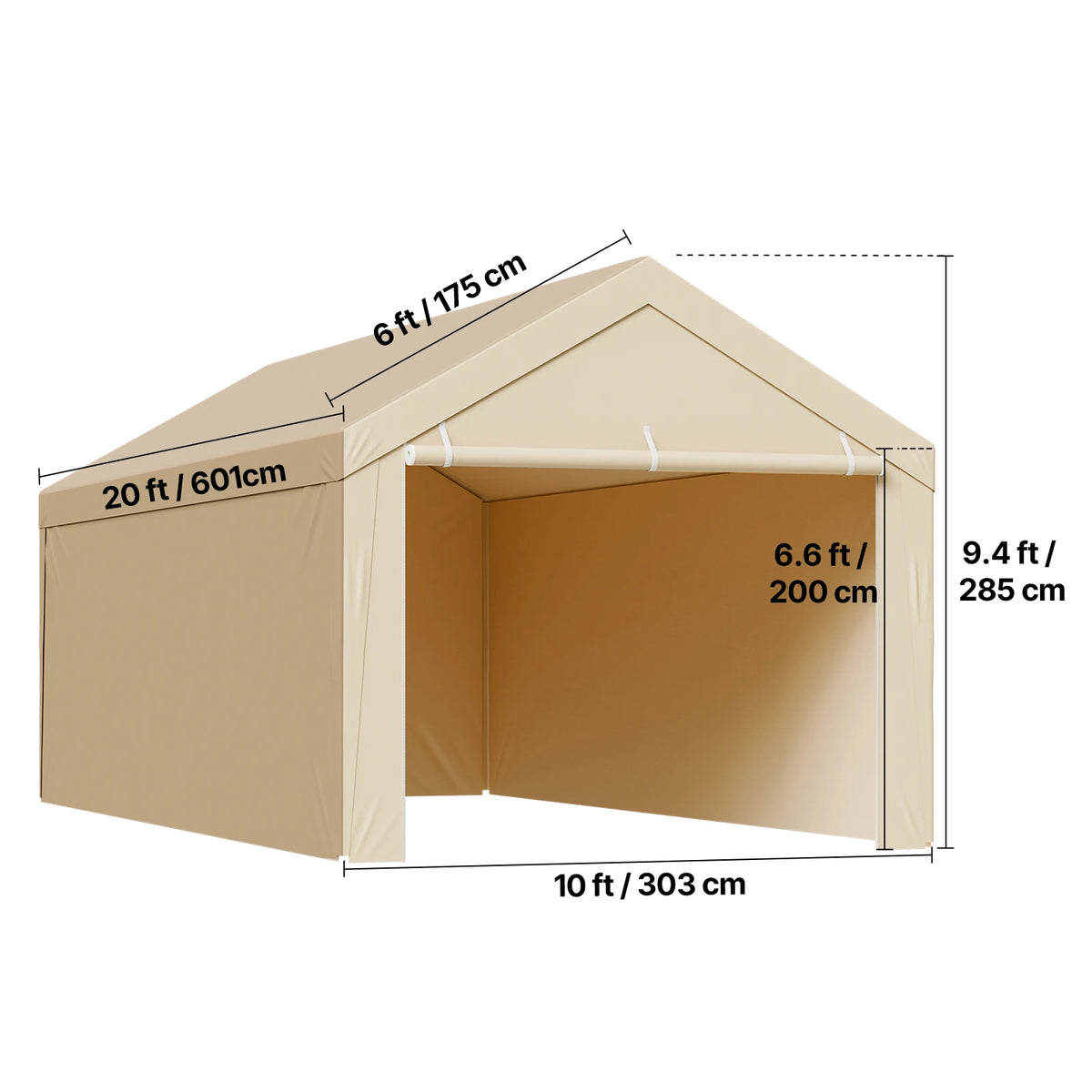 SucceBuy Carport Replacement Canopy Potable Garage Tent Tarp UV-Resistant& Waterproof Car Shelter Tarp Heavy Duty Car Port Cover