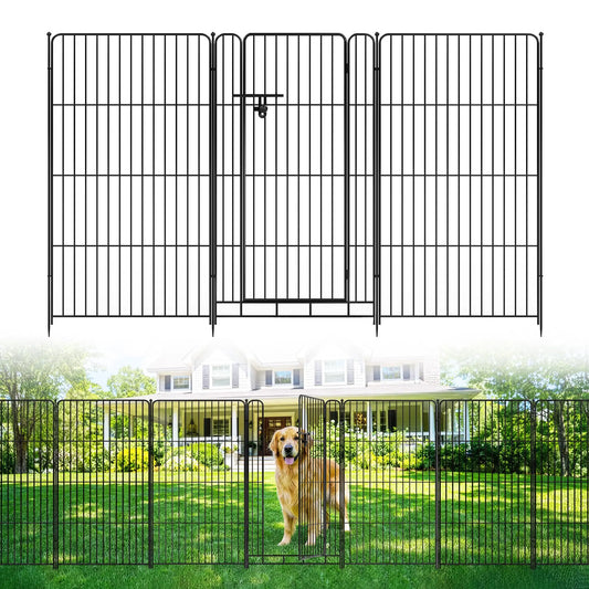 HiMISS Decorative Metal Garden Fence for Dogs and Animal Control