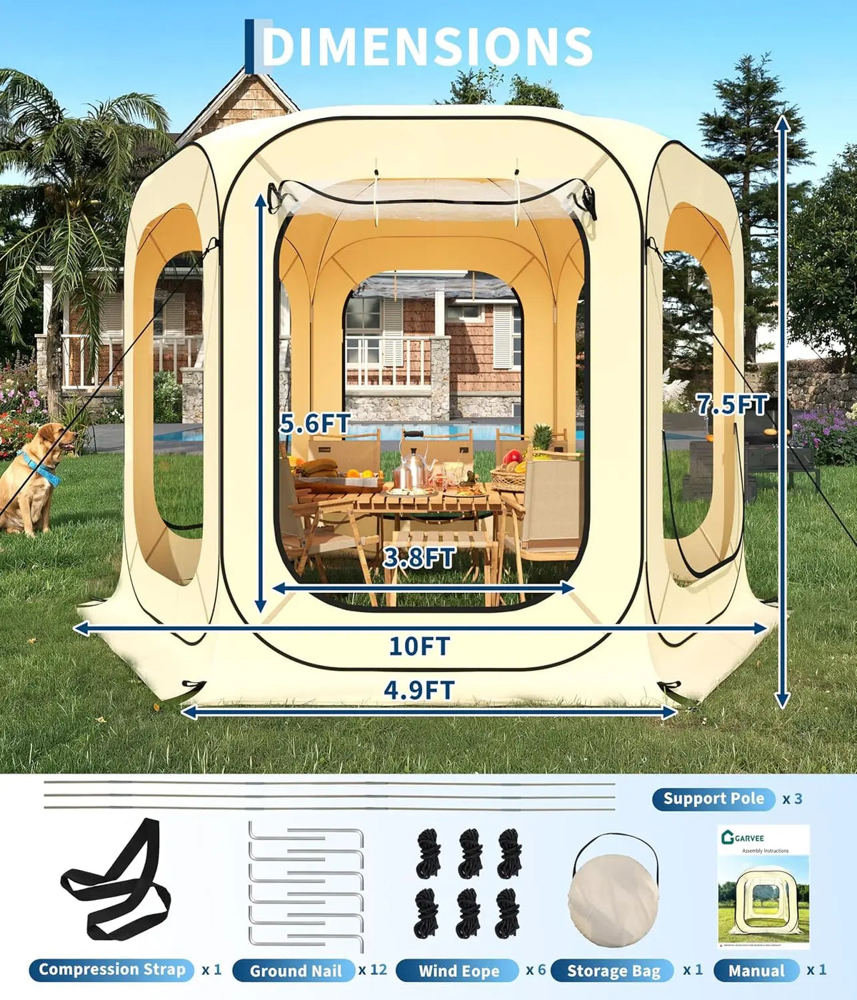 Tacleekii Portable Pop Up Screen Tent For Camping And Patio