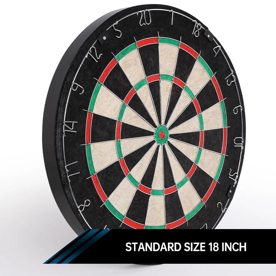 18 Inch Premium Brazilian Hemp Dart Board - High-Quality Sisal Surface for Improved Accuracy, 6-Piece Dart Set Included, Profess